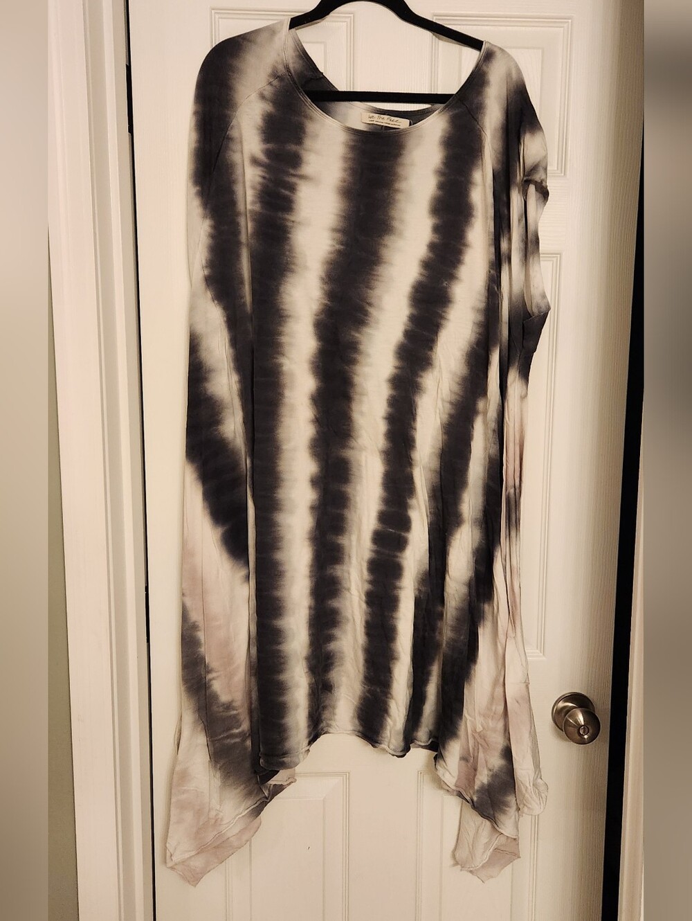 Free People Xl Or L Black And White Tie-Dye Midi Dress - Picture 3 of 11